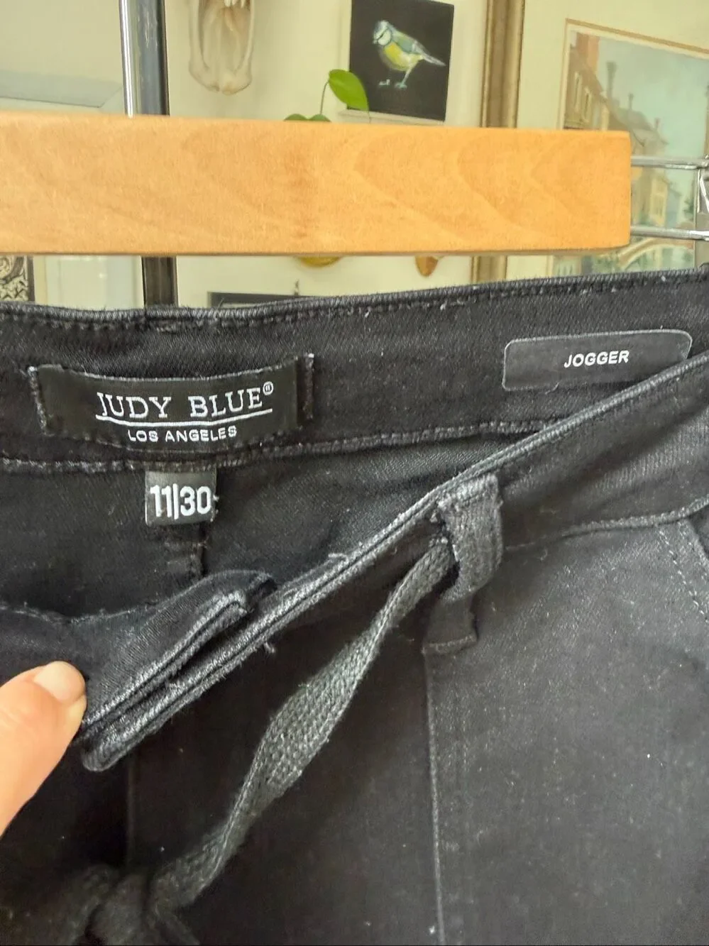 NWOT Judy Blue High Waist Cargo Cuff Jogger Denim Jeans Black 11 30 12